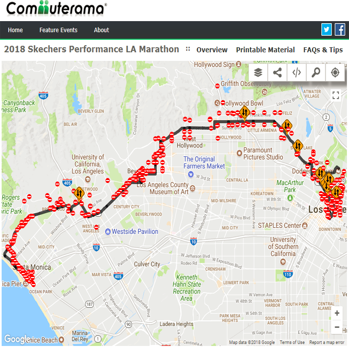 LA Marathon 2023 Road/Street Closure and Traveler Information Commuterama