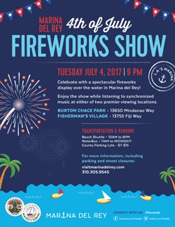 Marina del Rey 4th of July Fireworks Show Flyer